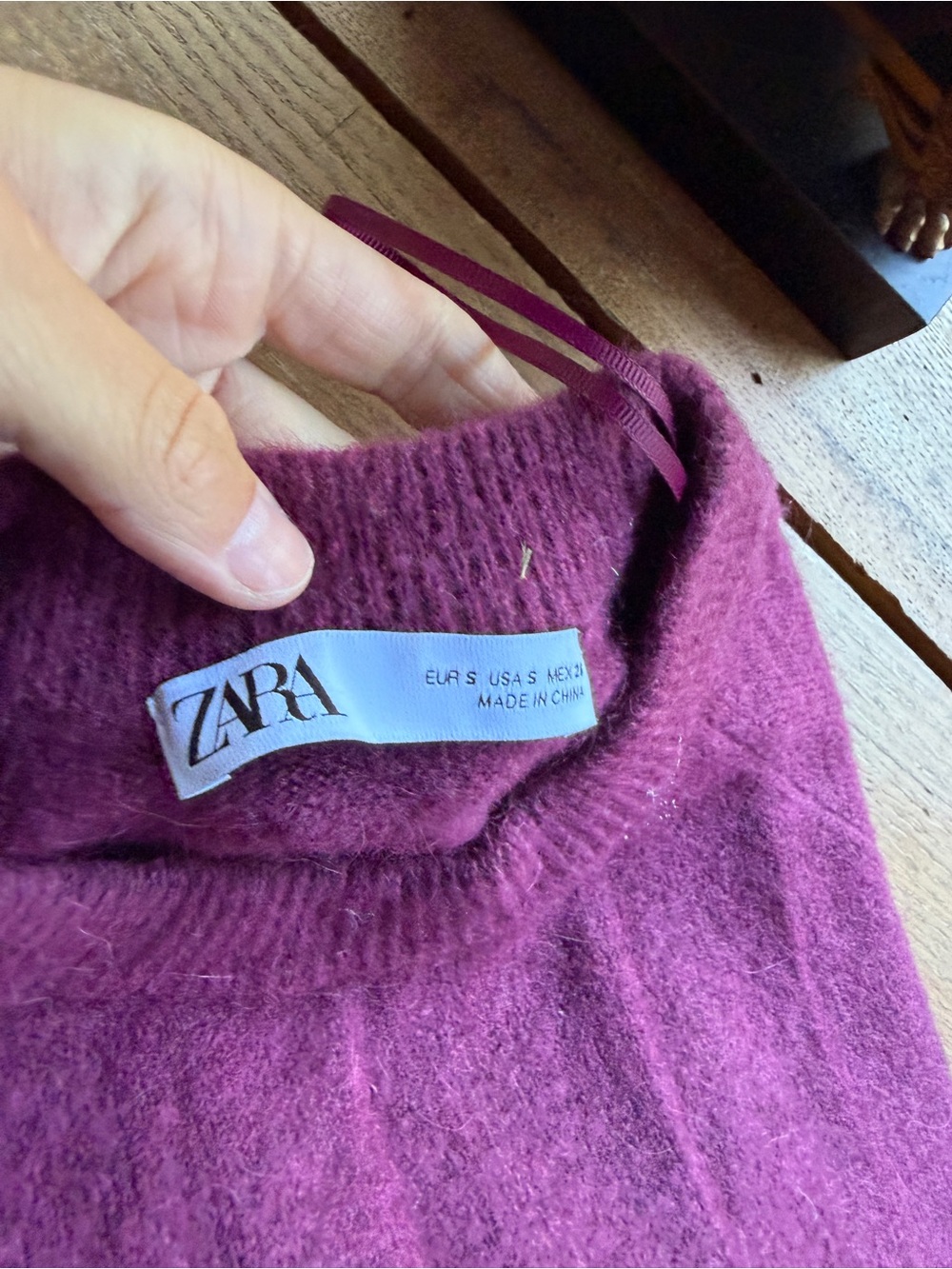 ZARA Plum/Magenta Crewneck Sweater